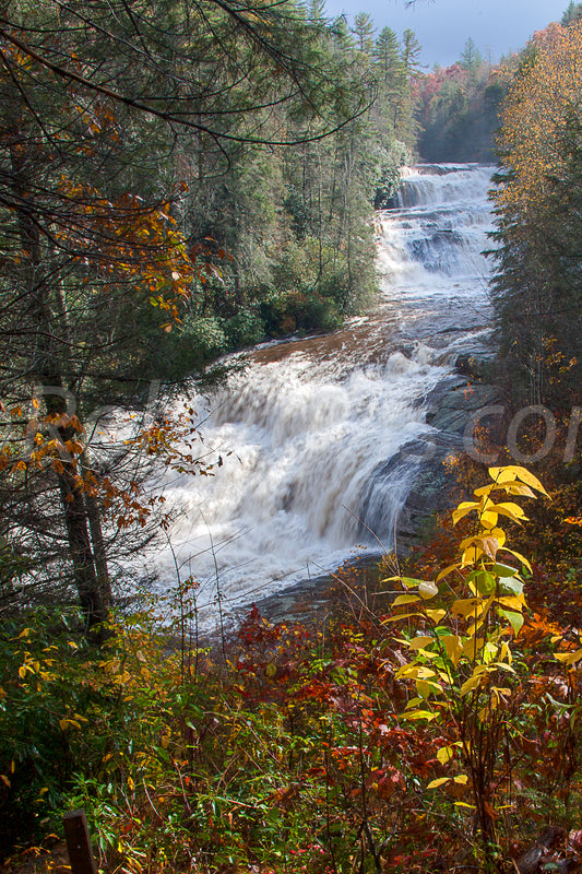 Triple Falls in Full Flow - Portrait View - by Rob Travis